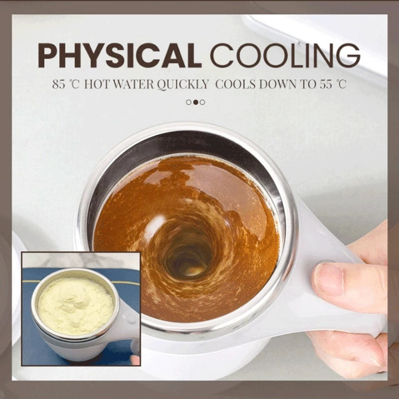 Tazza da caffè con mescolatore automatico ricaricabile – Mescola caffe, latte e frullati in pochi secondi