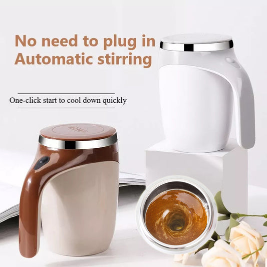 Tazza da caffè con mescolatore automatico ricaricabile – Mescola caffe, latte e frullati in pochi secondi